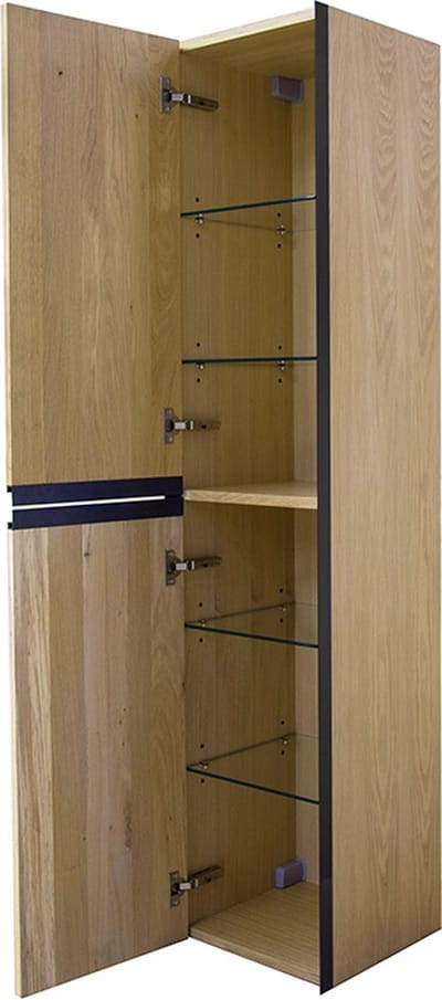 Wiesbaden Wiesbaden Lotus kolomkast met 2 deuren 35 cm naturel eik/mat zwart