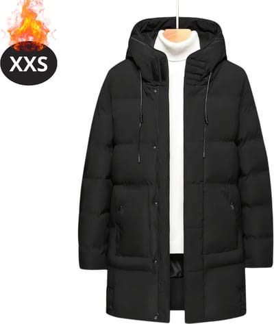Livano Luxe Winterjas - Parka - Heren - Winter - Jas - Volwassen - Stijlvol - Met Capuchon - Zwart - XXS