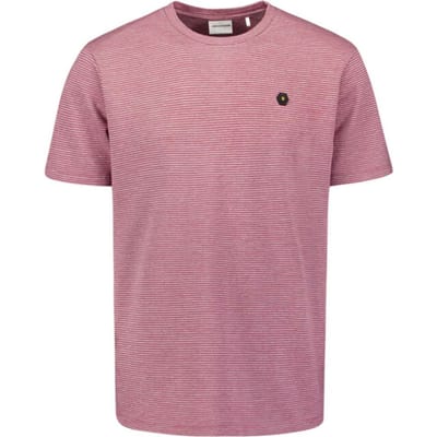 No Excess T-shirt Crewneck Melange Jacquard Stripes Dark Wine Größe: XL | Basic T-Shirts Outlet | Herren | Rot
