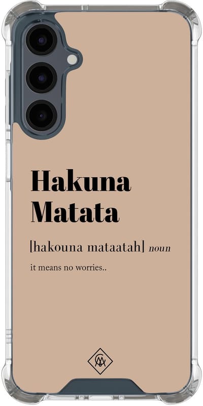 Casimoda® hoesje - Geschikt voor Samsung Galaxy A17 - Hakuna Matata - Shockproof case - Extra sterk - TPU/polycarbonaat - Bruin/beige, Transparant