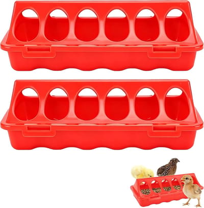 Set van 2 gevogelte voederbakken van polycarbonaat, verlengbare voederdispenser voor kwartels, kippen en eenden, 21 cm, ideaal vogelvoederstation