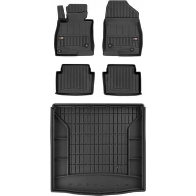 FROGUM PROLINE 3D Set - Rubberen Automatten + Kofferbakmat - Geschikt voor MAZDA 3 III Sedan (2013-2018) - Zwart