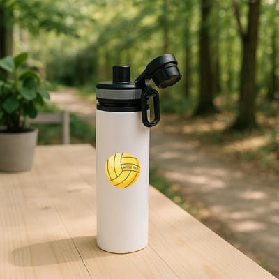 Hacebo® - Waterpolo waterfles met draaidop grijs - Watersport - Waterpoloërs - Sport - bal - cadeau - water fles - 850ML