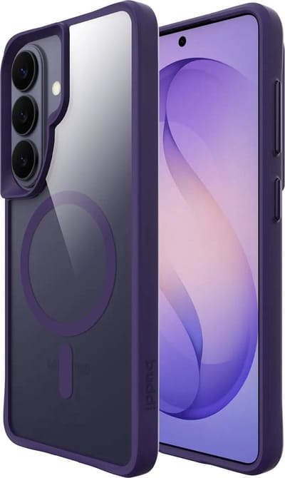 Buddi Hybrid - Hoesje Geschikt voor Samsung Galaxy S26 - Compatibel met MagSafe - Back Cover met Magneet - Magnetische Beschermhoes - Case Transparant Paars