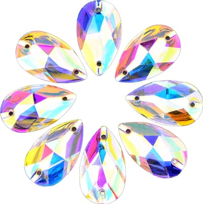 BamBella® grote naai AB Steentjes - 50 stuks - druppel vorm stenen glitters kleding versieren