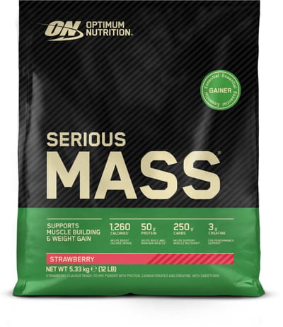 Optimum Nutrition Serious Mass - Strawberry - Mass Gainer - Weight Gainer - 5320 gram (16 servings)