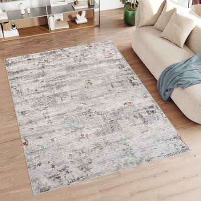 Tapiso Feyruz Vloerkleed Creme Modern Woonkamer Laagpolig Abstract Tapijt Maat- 80x150