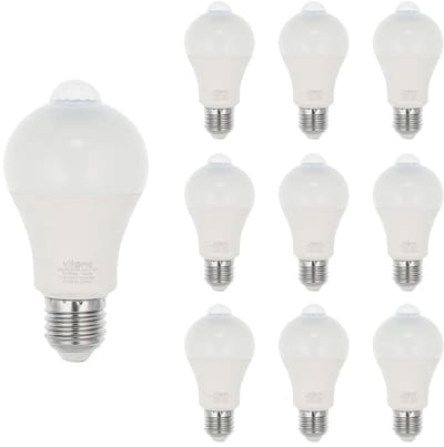 VITO LED Lamp met Bewegings sensor A60 E27 - 11W (vervangt 75W) - 1045lm - 4000K - Ø60mm - 175-260V - Energiezuinig - 10 stuks