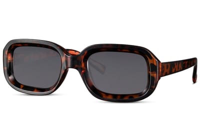 2951 Bruin Zonnebril | Vierkant montuur | Bruine frame | UV400 bescherming | Retro bril | Festivalbril | Rave bril | Zwarte Lens | Tijger bril | Retro bril | Schildpadpatroon tortoise-shell| Festival zonnebril | Unisex | Incl. Brillen Zakje & Doek