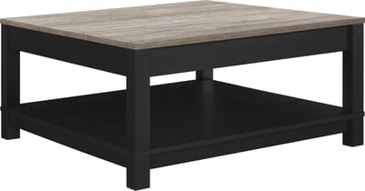 Carver Salontafel met Onderblad - Zwart - 80 x 80 x 45 cm