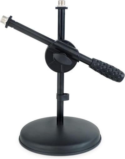 Microfoon Statief met Galg - Tafelstatief Bureaustatief - Streaming Opnames - Voor Twee Apparaten - 30 cm Hoog - Zwart