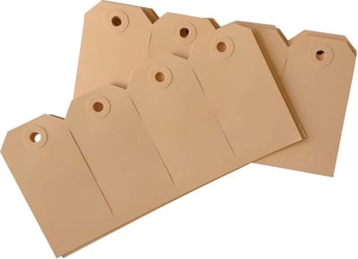 1000x Kartonnen labels Label manilla 65x130mm nummer 7
