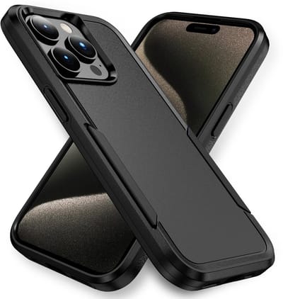 Back Cover Geschikt voor Apple iPhone 15 Pro Max | Rugged Hoesje | Beschermhoes | Schokbestendige Hardcase | Shockproof | Tegen Vallen | Zwart