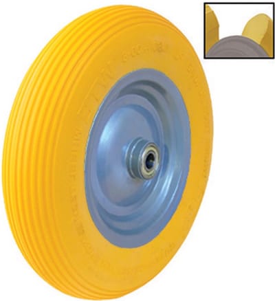 PU Kruiwagenwiel 4.00-8 met Metalen Velg en Kogellager – Lekvrij – Draagvermogen 160 kg – WHEEL TECH EUROPE