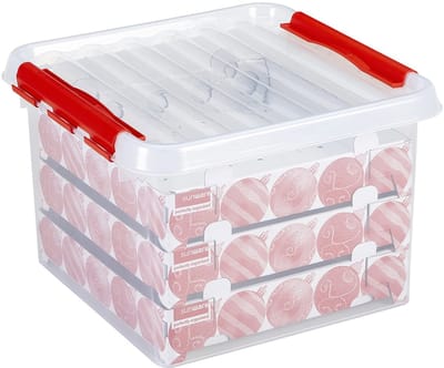 Sunware Q-line kerstballen opbergbox 26L - Voor 75 kerstballen - 40x40x26 cm