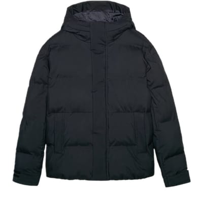 4F Heren Winterdonspufferjack Zwart XXL - Synthetisch Dons, Lichtgewicht & Isolerend