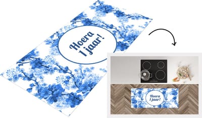 Keukenloper - Loper keuken - Jubileum Jaar - Bloem - 120x50 cm - Keukenloper vinyl