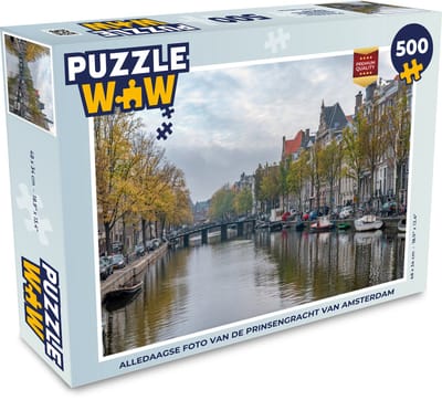 Puzzel Alledaagse foto van de Prinsengracht van Amsterdam - Legpuzzel - Puzzel 500 stukjes