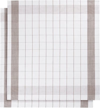 set van 6 keukenhanddoeken - De Witte Lietaer - kleur wit/champignon