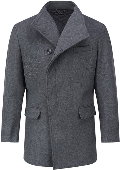 ALLTHEMEN Heren Lange Mantel Wollen Winterjas - Slim Fit Jas - S