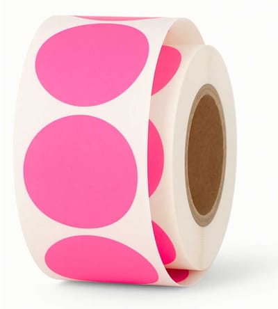 1000x Etiketten Rond Roze Stickers 35 mm op Rol - Label Blanco Stickers Gekleurd - Sluitzegel