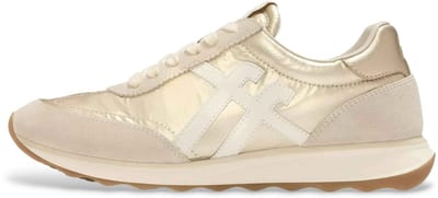 FitFlop Retro-Q FF Metallic-Fabric/Suede Sneakers Dames Sneakers - Metallic Beige