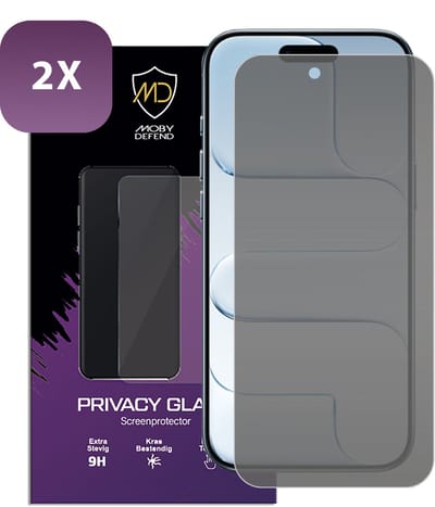 2-Pack MobyDefend Screenprotectors - Geschikt voor iPhone Air - HD Privacy Glass Screensavers