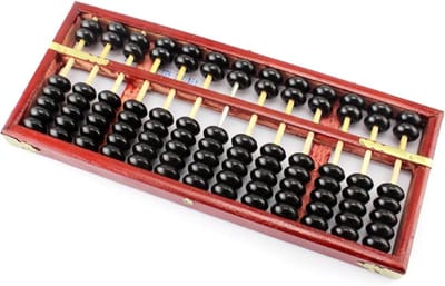 Houten Telraam - Rekenmachine Leerhulp - Wiskunde Leren - 13 Staven 7 Kralen - 28.5 cm Lengte - Natuurlijk Hout