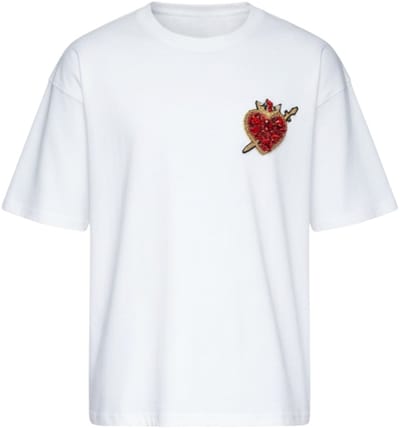 OMBRE T-shirt - Katoen - Korte Mouw - Effen Gebroken Wit S