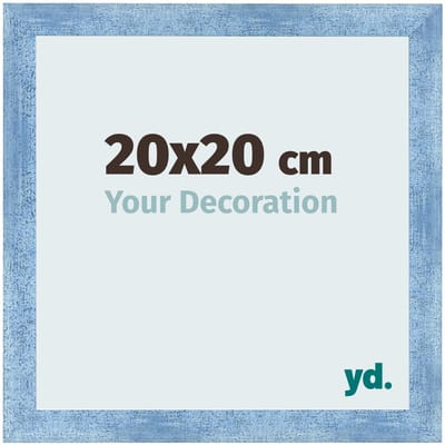 Your Decoration - Fotolijst 20x20 cm - MDF - Helder Blauw Geveegd - Pisa