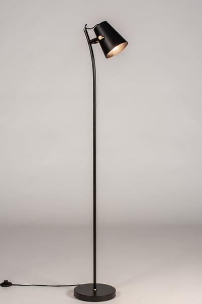 Lumidora Vloerlamp 74149 - BRESCIA - E27 - Zwart - Messing (kleur) - Metaal