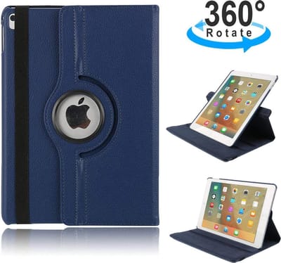 Draaibaar Hoesje 360 Rotating Multi stand Case - Geschikt voor: Apple iPad Mini 1 / Mini 2 / Mini 3 - donker blauw