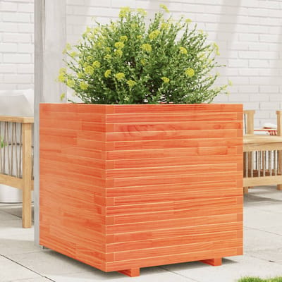 vidaXL - Plantenbak - 70x70x72 - cm - massief - grenenhout - wasbruin