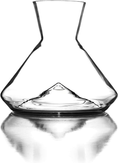 sempli Monti Collection Monti-Mini Decanter BB in doos Mini Wijnkaraf - Elegante handgeblazen karaf met ingebouwde glazen beluchter, kleine wijnkaraf, loodvrij kristal, ultrahelder, wijncadeaus en wijnaccessoires - 750 ml 25oz ‎B165xB165xH152mm 567g