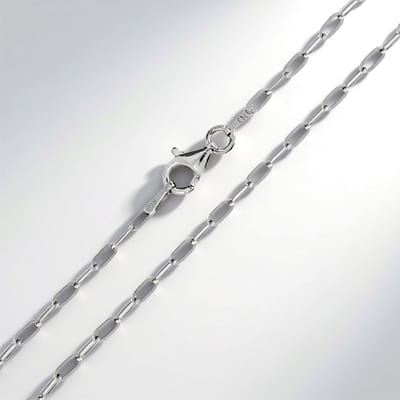 Cavill - 925 Sterling Zilveren Ankerketting - 45 cm - Gerhodineerd - Stevig Modern Unisex Sieraad - Karabijnsluiting - Zilveren ketting