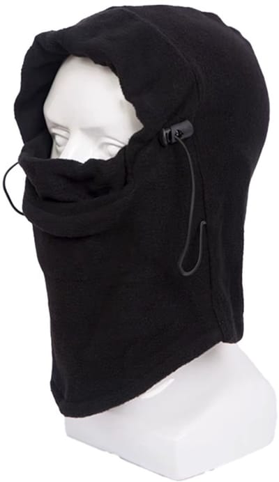 Zwarte fleece bivakmuts - Fleecemuts - Halswarmer van fleecestof - Gezichtsbedekking - Skimasker - Motormasker - Muts - Winteraccessoire - CHPN