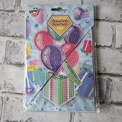 Diamond painting kaart ballonnen, verjaardag, kaarten maken