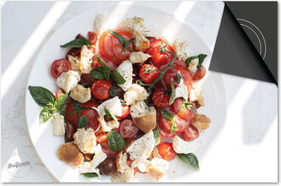 Inductie beschermer 60x60 - afdekplaat inductie mat - Dietrix Kookplaat beschermer - Exclusief - Food - Salade met tomaten