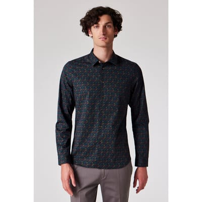 Paul Smith Mens Slim Fit Shirt Very Dark Navy Größe: XL | Casual hemden Outlet | Herren | Blau