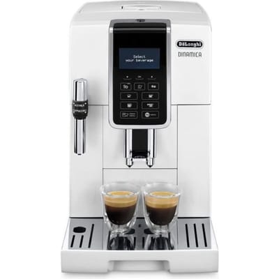 Machine expresso automatique avec broyeur - DELONGHI Dinamica ECAM350.35.W - Blanc - buse vapeur - 15 bar - Machine a café grains