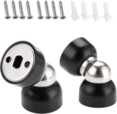 Set van 2 roestvrijstalen magnetische deurstoppers voor wandmontage