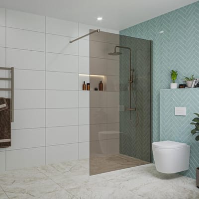 FugaFlow Eccelente Vetro inloopdouche badkamer - 120x200cm - rookglas - wandarm - gunmetal
