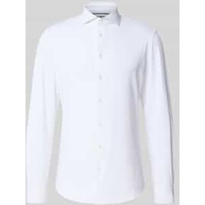 slim fit zakelijk hemd met haaikraag