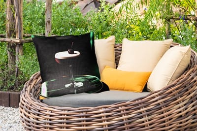 Sierkussen Buiten - Kers - Cocktail - Rood - Marmer - 60x60 cm - Weerbestendig