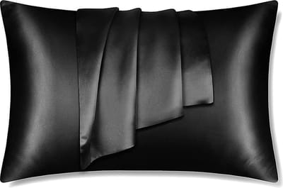 Satijnen kussensloop zwart 60 x 70 cm hoofdkussen formaat - AfricanFabs® Satin pillow case black / Zijde zachte kussensloop van satijn (1 stuks)