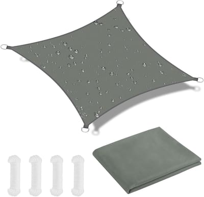 Zonwering Schaduwdoek 3x3m, Waterdicht en UV-bestendig, Ideaal voor Tuin en Terras, Bescherming tegen Zon en Regen - Grijs