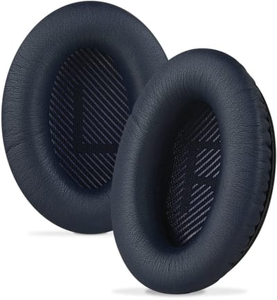 Dailygoody - Oorkussens - Hoofdtelefoonaccessoires - Eiwit leer - Midnight Blue - Comfortabel en duurzaam - Geschikt voor Bose QC45, QC35, QC25, AE2