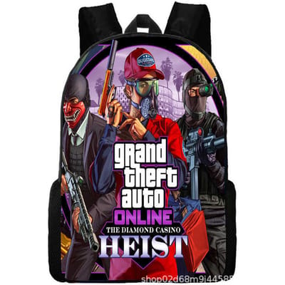 Grand Theft Auto Grand Theft Auto Perifere Animatie Rugzak Schooltassen voor Mannen en Vrouwen standard