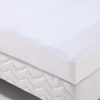Bescherming beddengoed waterdichte hoes Transalese 100% katoenen spons 80x190 cm wit