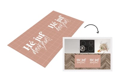 Keukenloper - Loper keuken - Spreuken - Quotes - Juf - Hé juf dankjewel! - 120x60 cm - Keukenloper vinyl